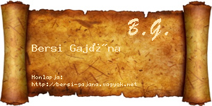 Bersi Gajána névjegykártya